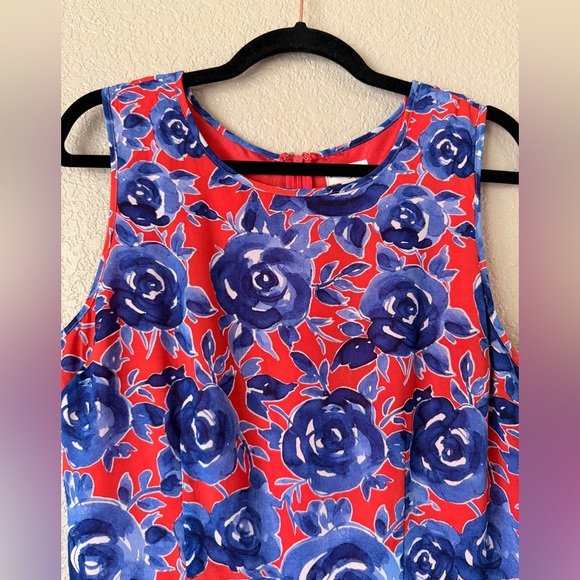 Maison Jules Blue and Red Floral Mini Dress EUC - Picture 3 of 10